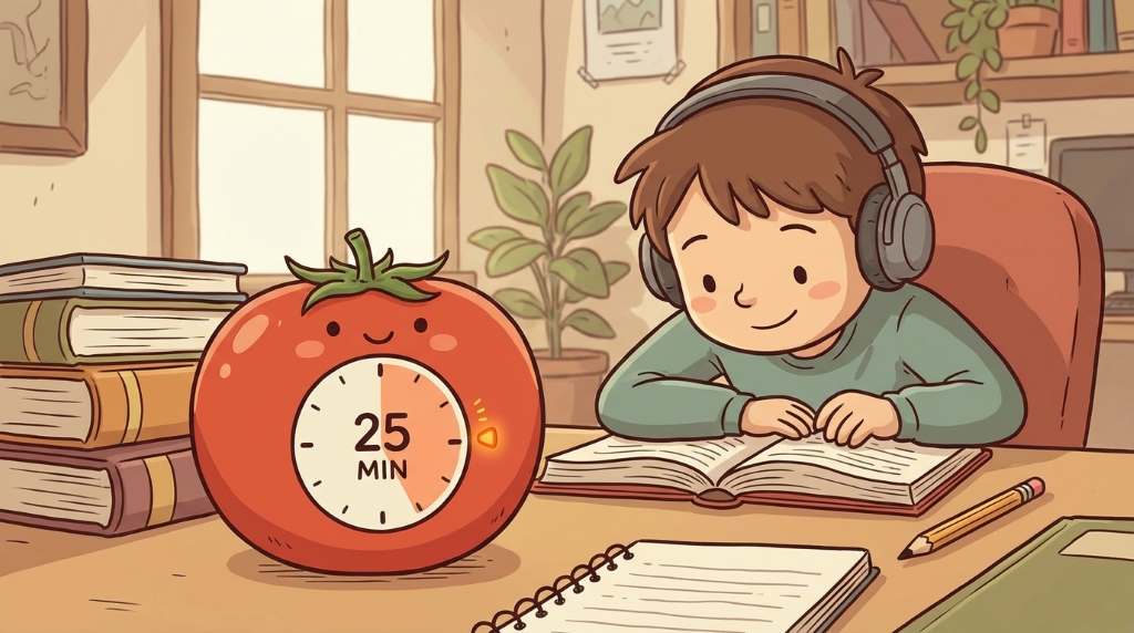 pomodoro technique timer for focused study sessions