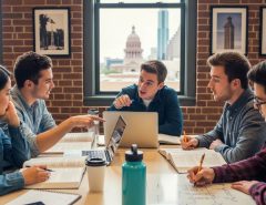 Student studying confidently in Austin after final exam results